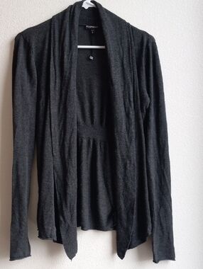 Express Dark Gray Open-Front Women's Cardigan Sweater